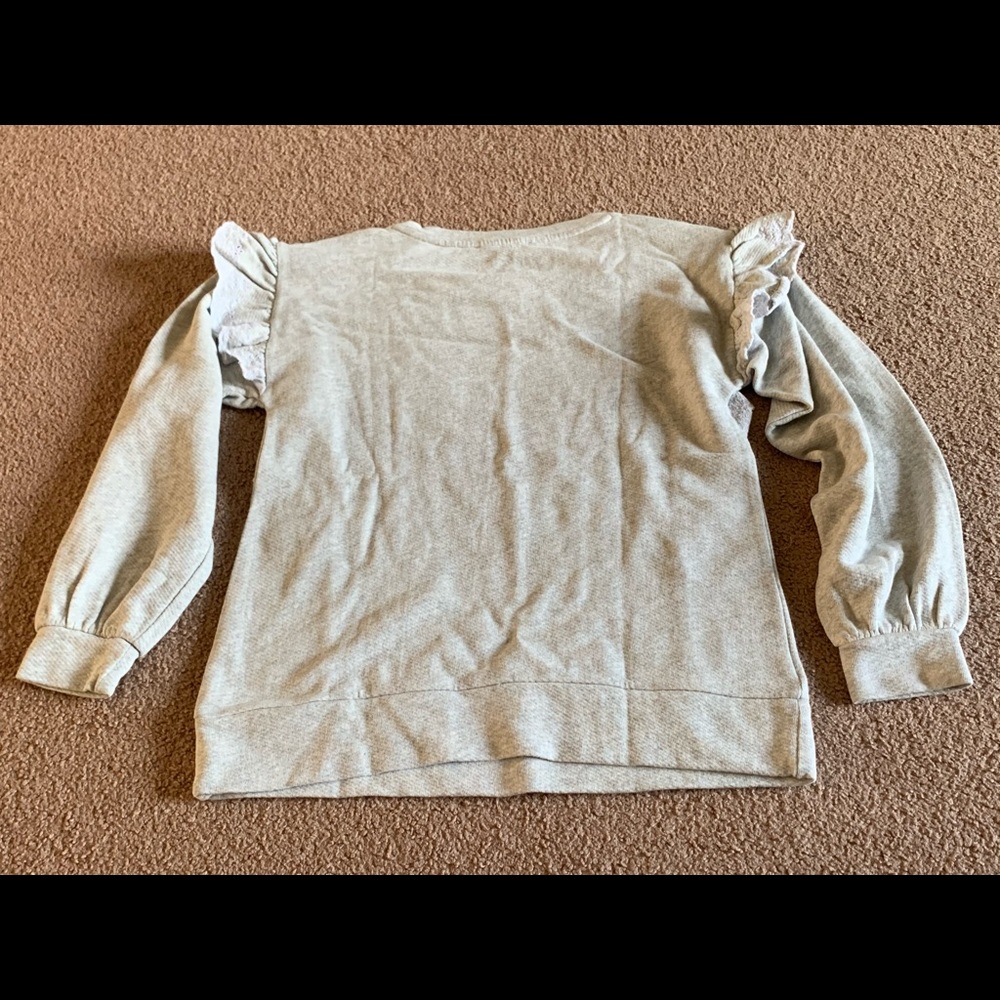 Loft Embroidered Ruffle Sleeve Sweatshirt Top S - Picture 10 of 16